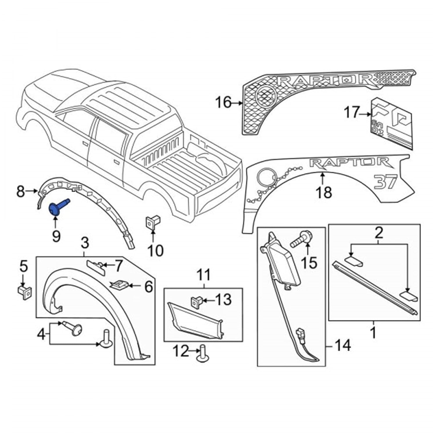 Rexka 25 piece GM fender liner bolts — view 7