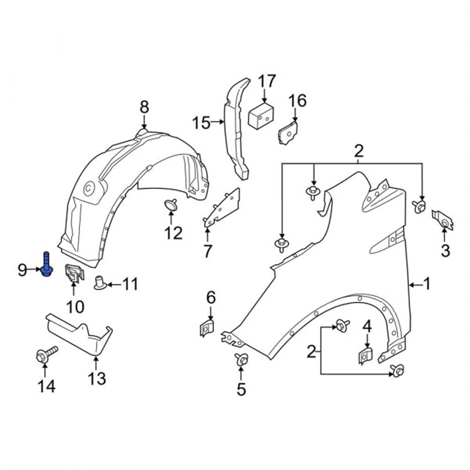 Rexka 25 piece GM fender liner bolts — view 8