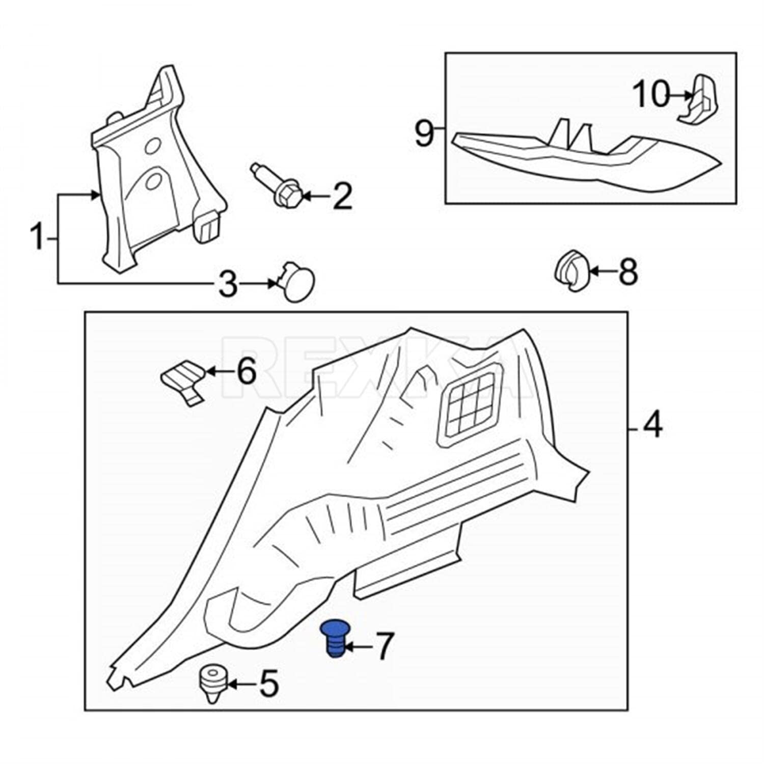 Rexka 50 piece Ford Chrysler trim clips — view 6
