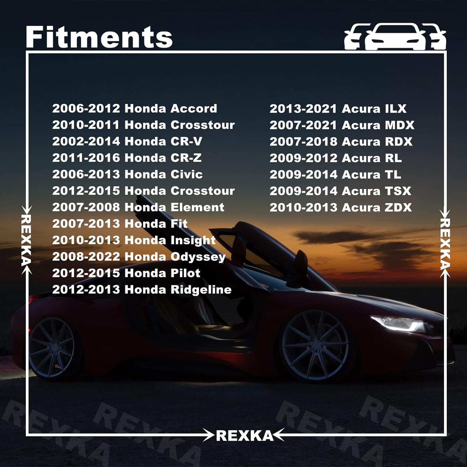 Rexka 40 piece Honda Acura grille clips — view 4