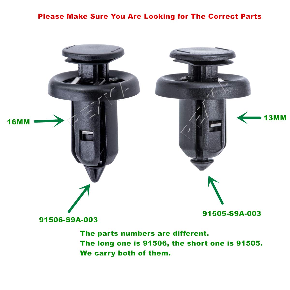 Rexka 40 piece Honda Acura grille clips — view 9
