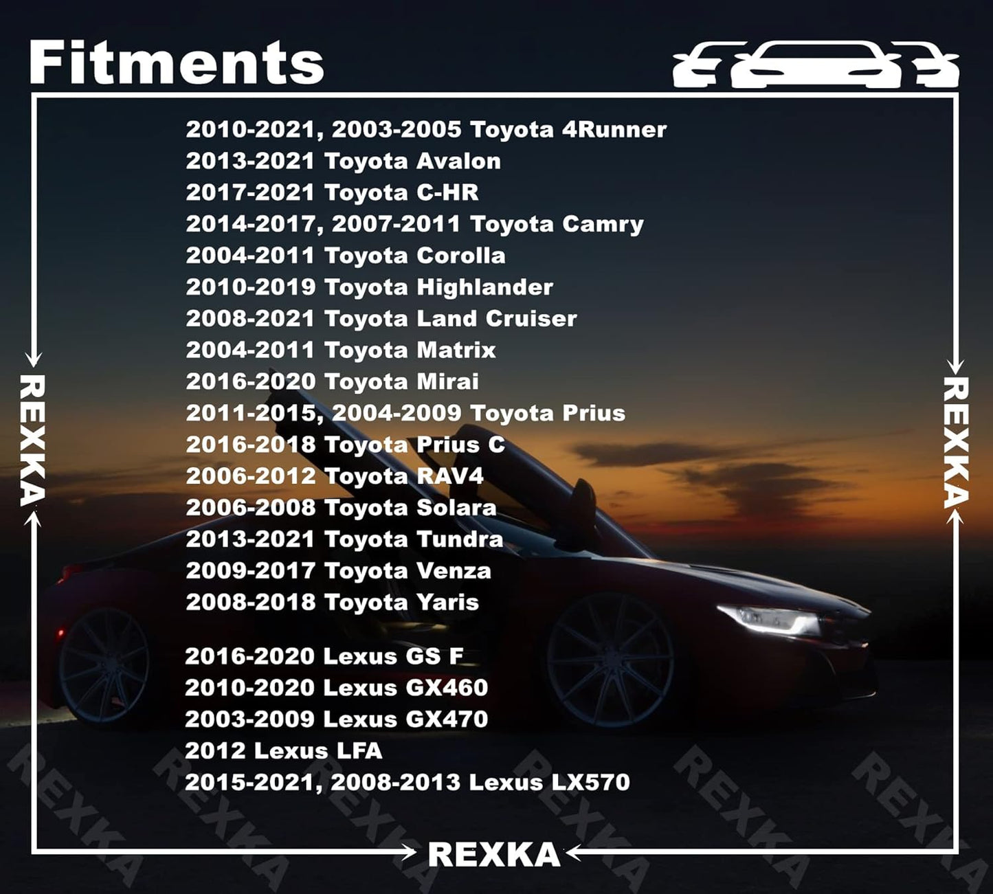 Rexka 15 piece Toyota Lexus fender flare clips — view 4