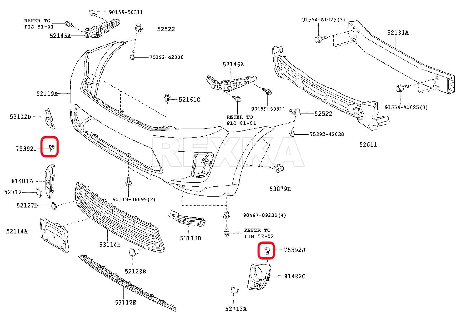 Rexka 15 piece Toyota Lexus fender flare clips — view 6