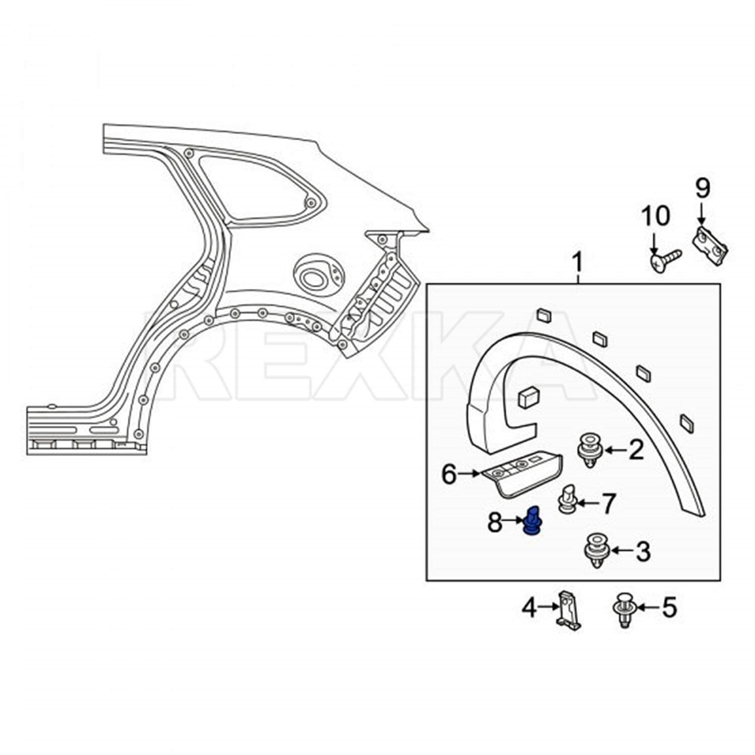 Rexka 20 piece Land Rover trim clips — view 7