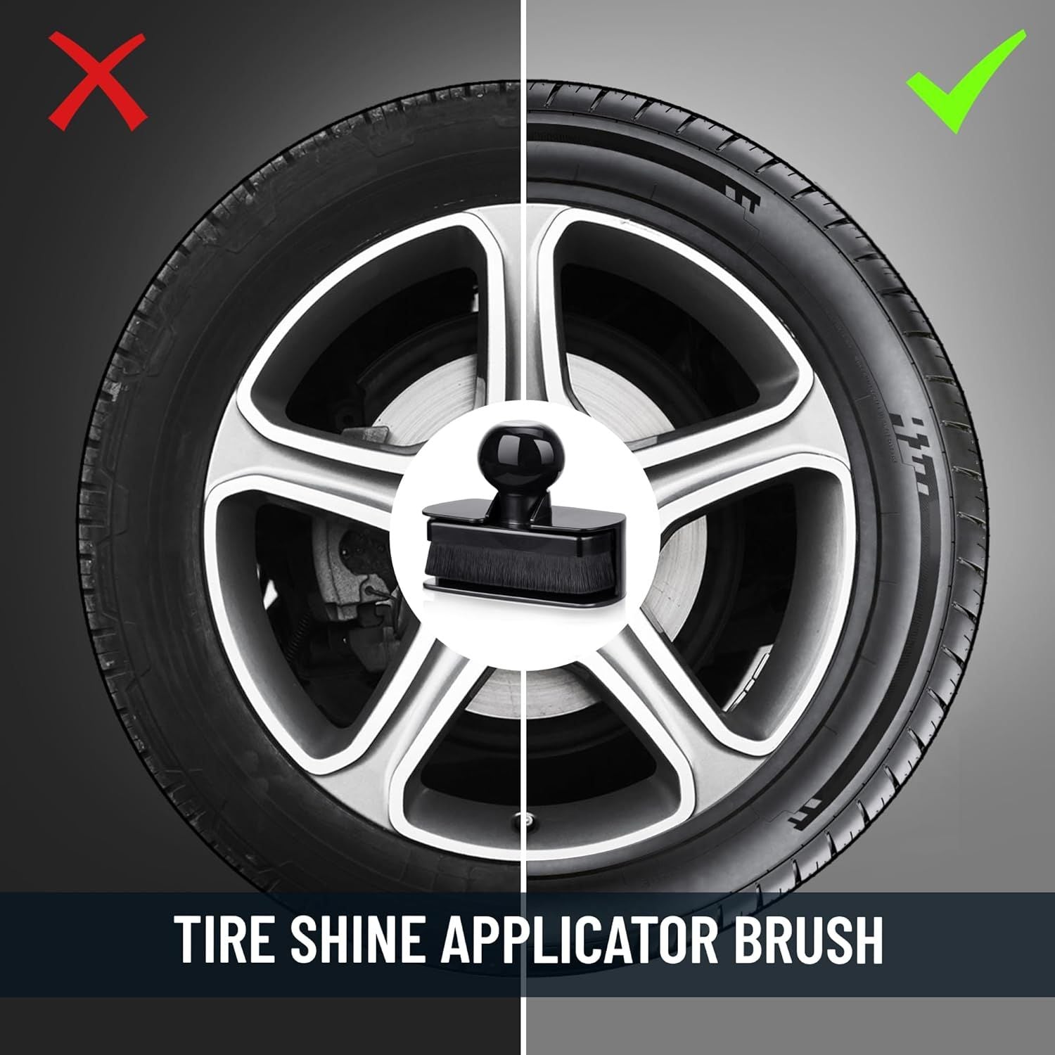 Vegan Tyre Shine Applicator Brush with Stand — view 7
