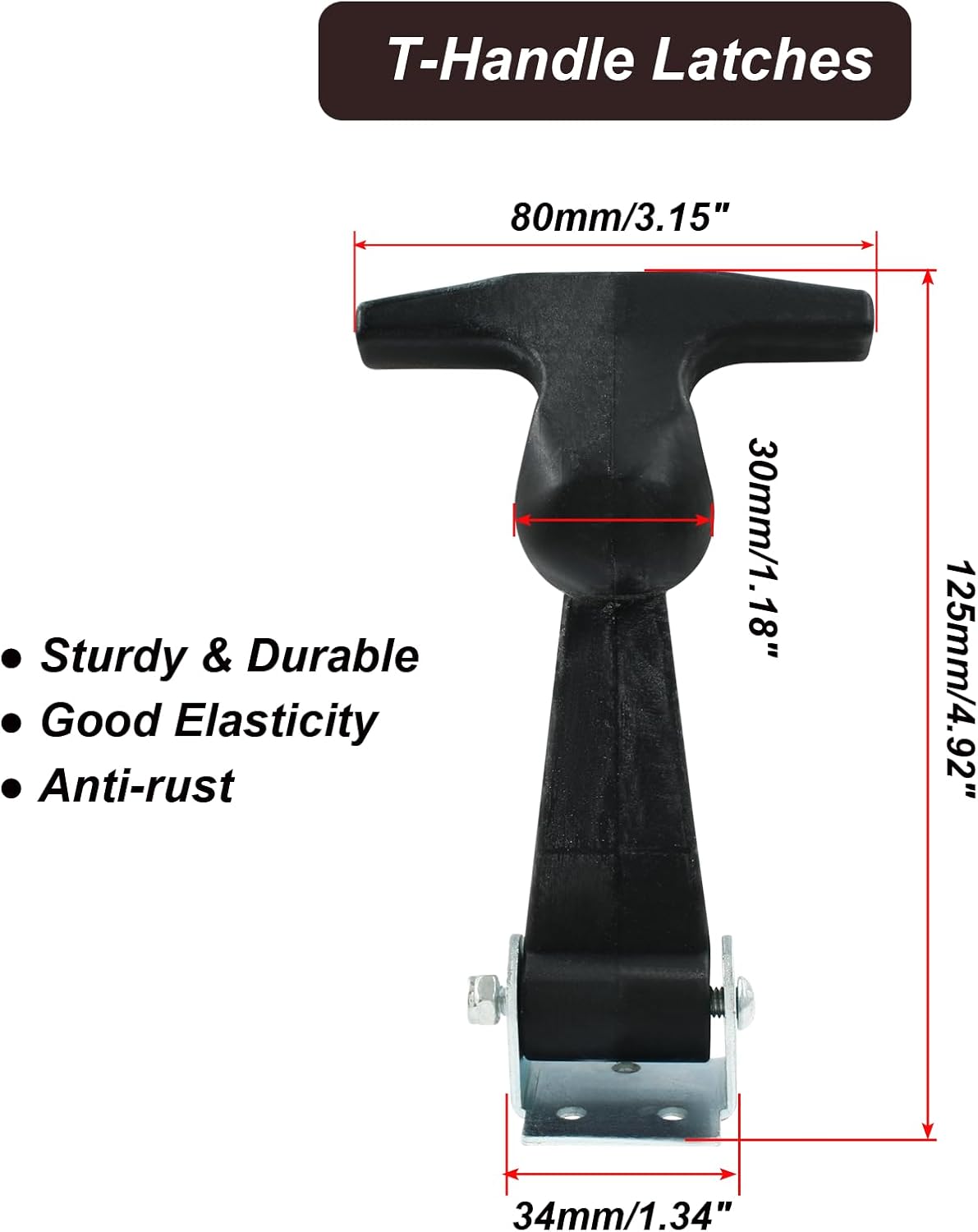 Biaungdo 2 piece rubber hood catch latches — view 3