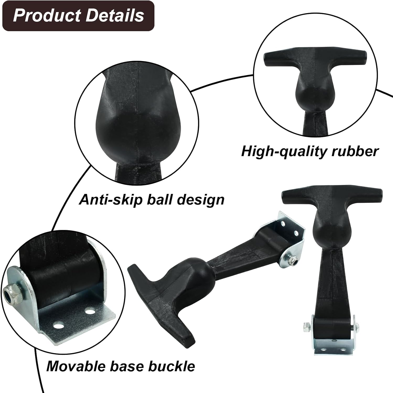 Biaungdo 2 piece rubber hood catch latches — view 4