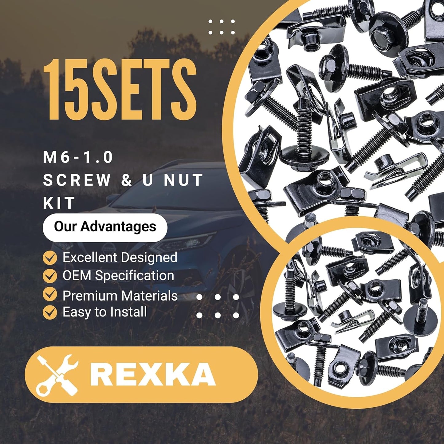 Rexka 15 set GM U nut and body bolt kit — view 3