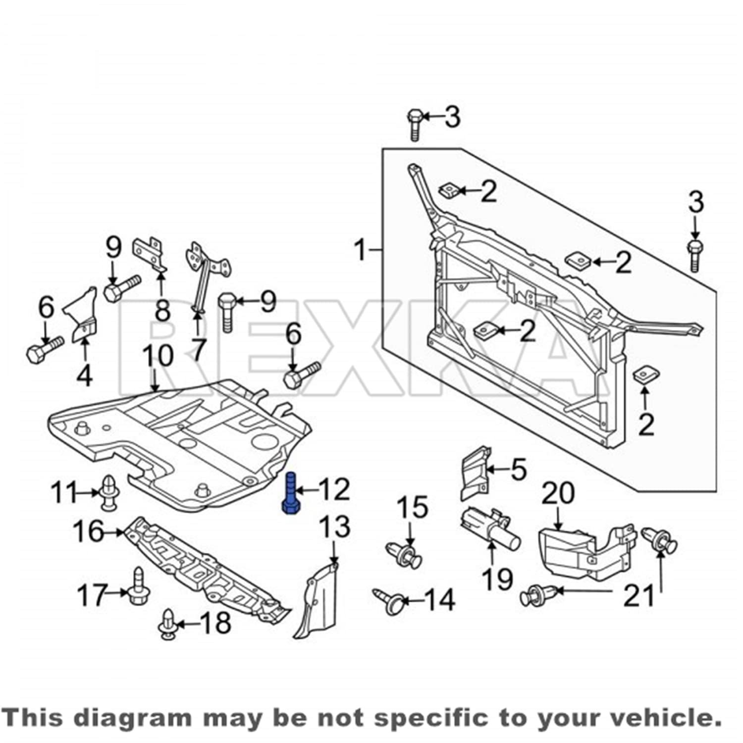 Rexka 30 piece Mazda fender liner screws — view 7