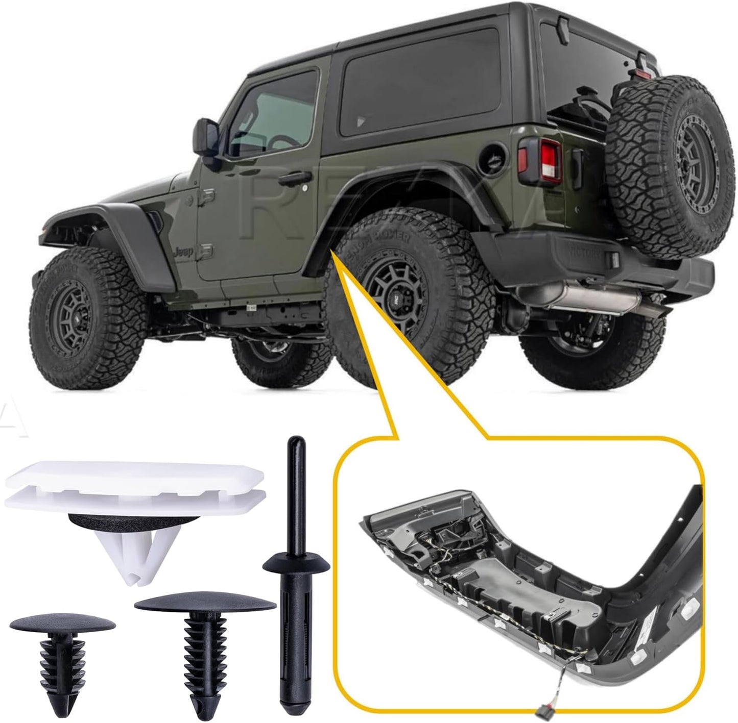 Rexka 80 piece Jeep fender flare hardware kit — view 5