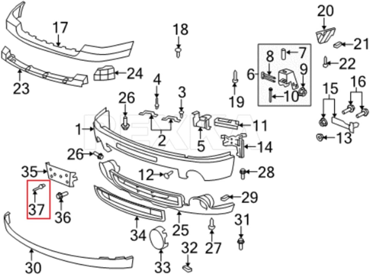 Rexka 30 piece GM bumper fender rivets — view 5