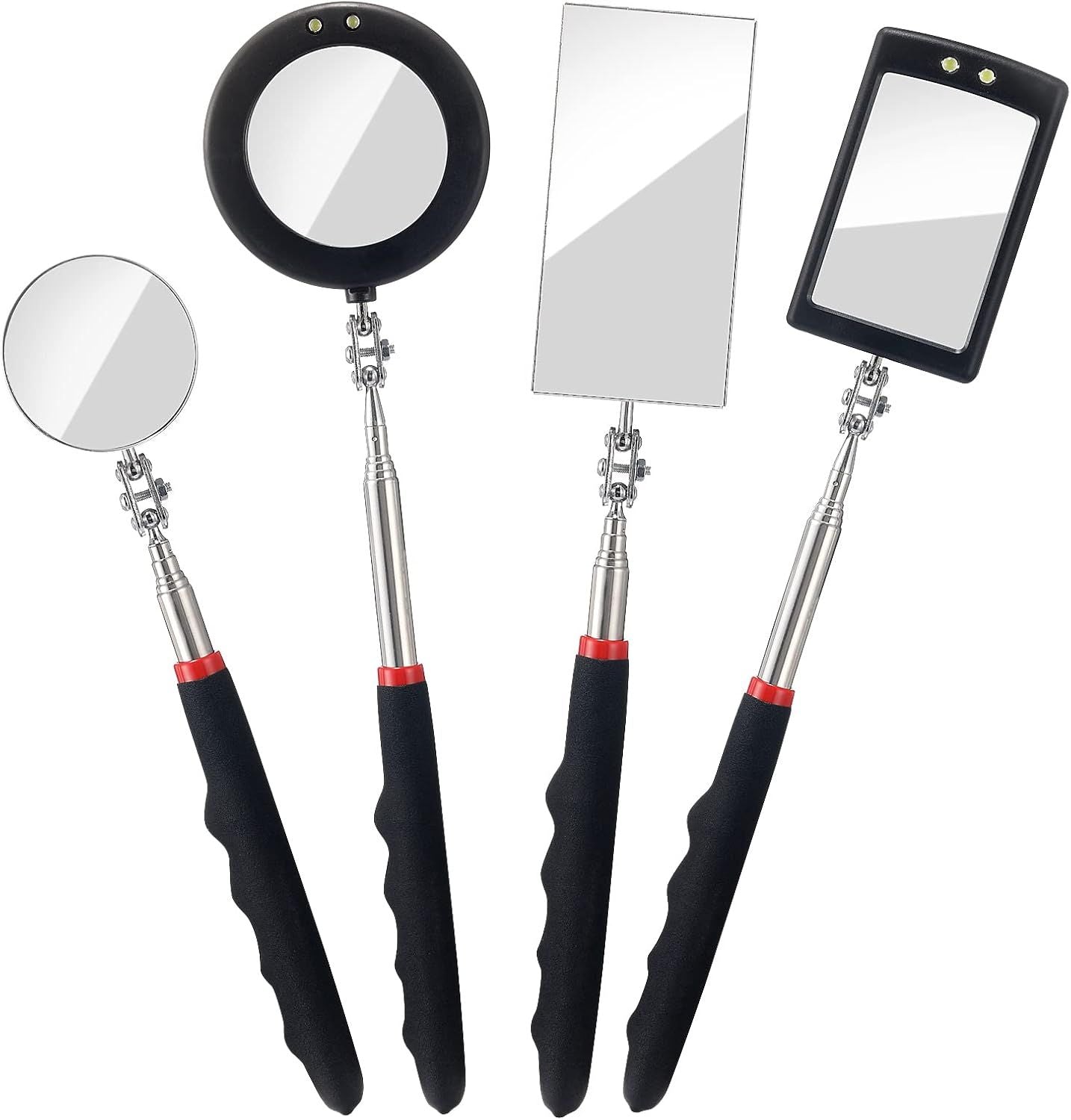 4PCS Telescoping Inspection Mirror LED Lighted Inspection — view 2