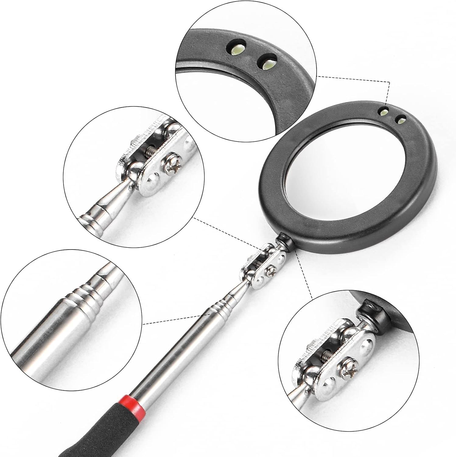 4PCS Telescoping Inspection Mirror LED Lighted Inspection — view 4