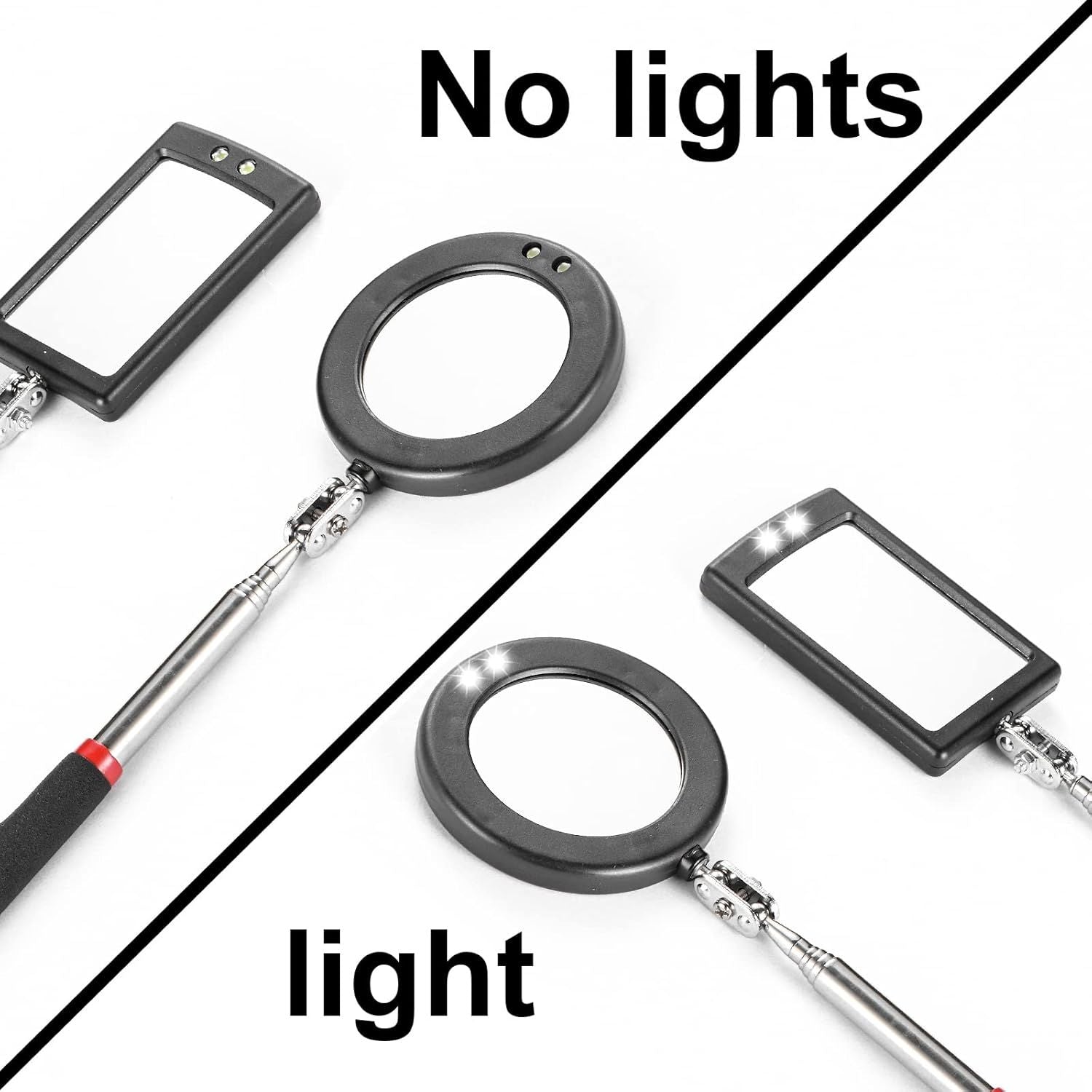 4PCS Telescoping Inspection Mirror LED Lighted Inspection — view 5
