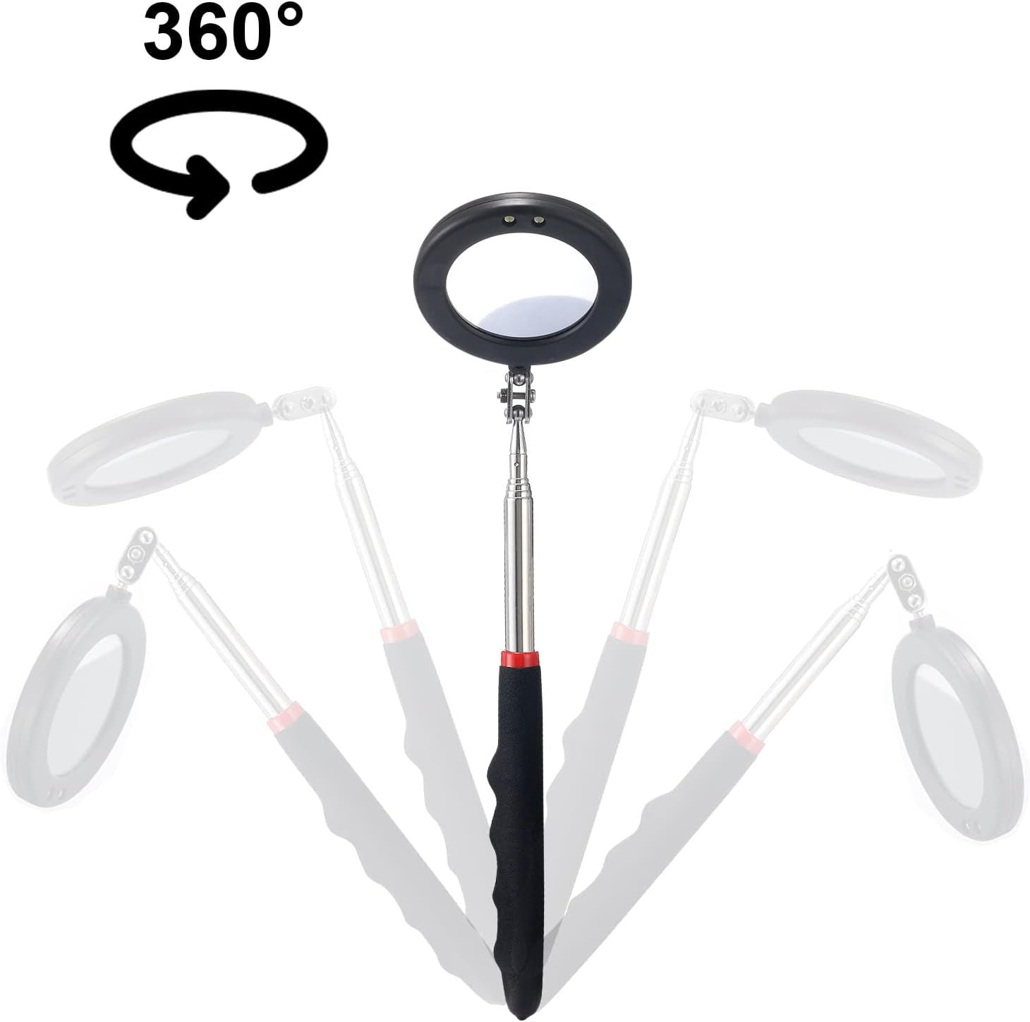 4PCS Telescoping Inspection Mirror LED Lighted Inspection — view 6