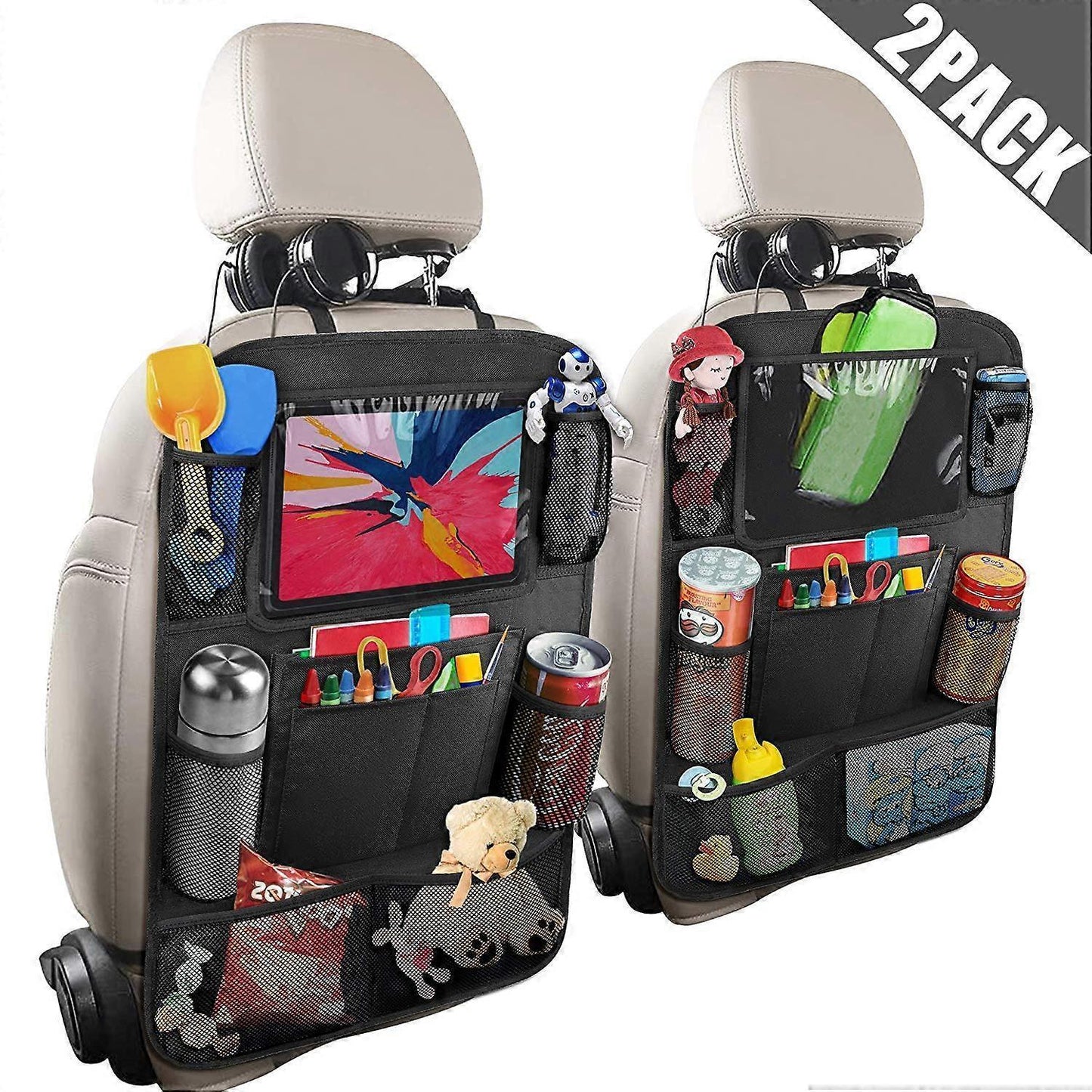 Car back seat organiser with tablet holder — view 4
