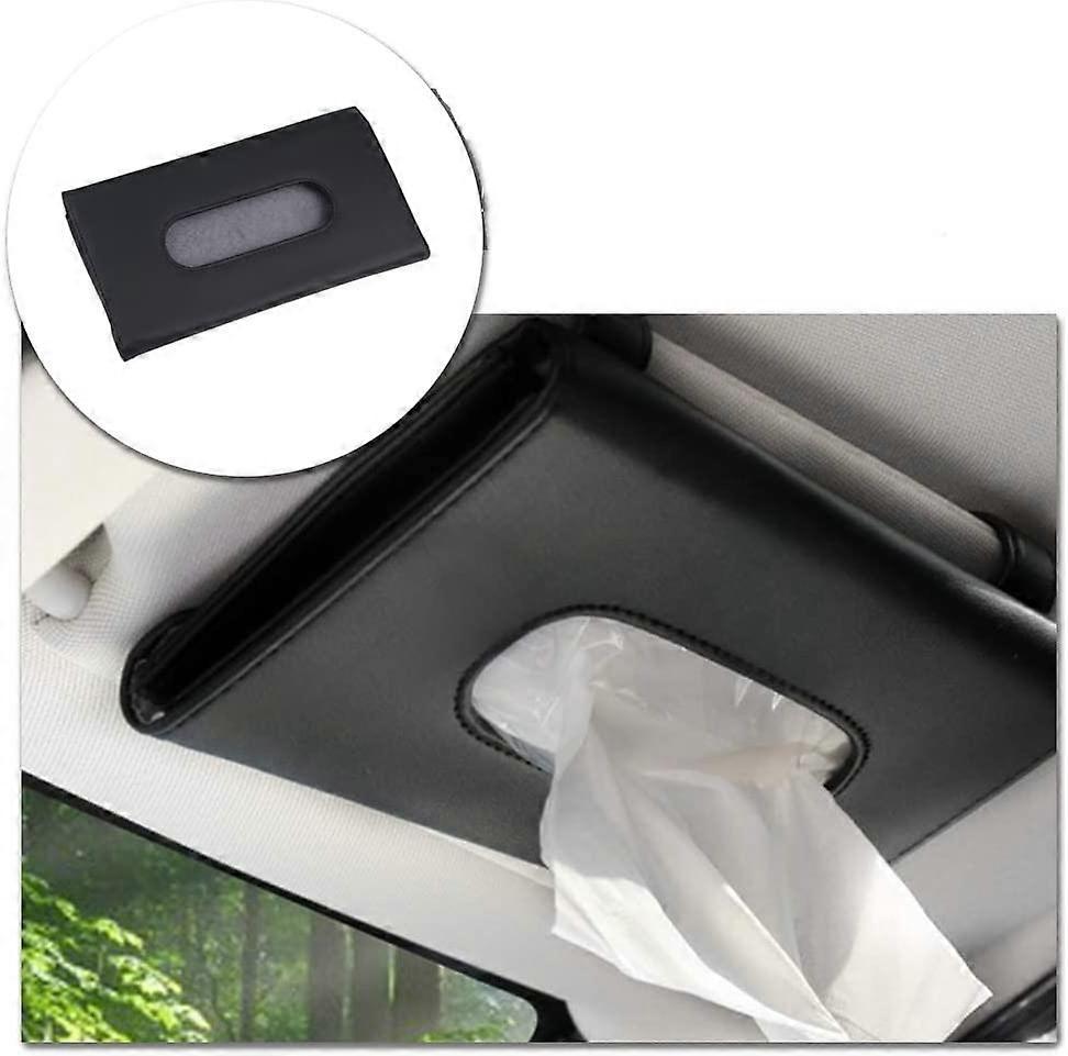 Car visor tissue box, black — view 2