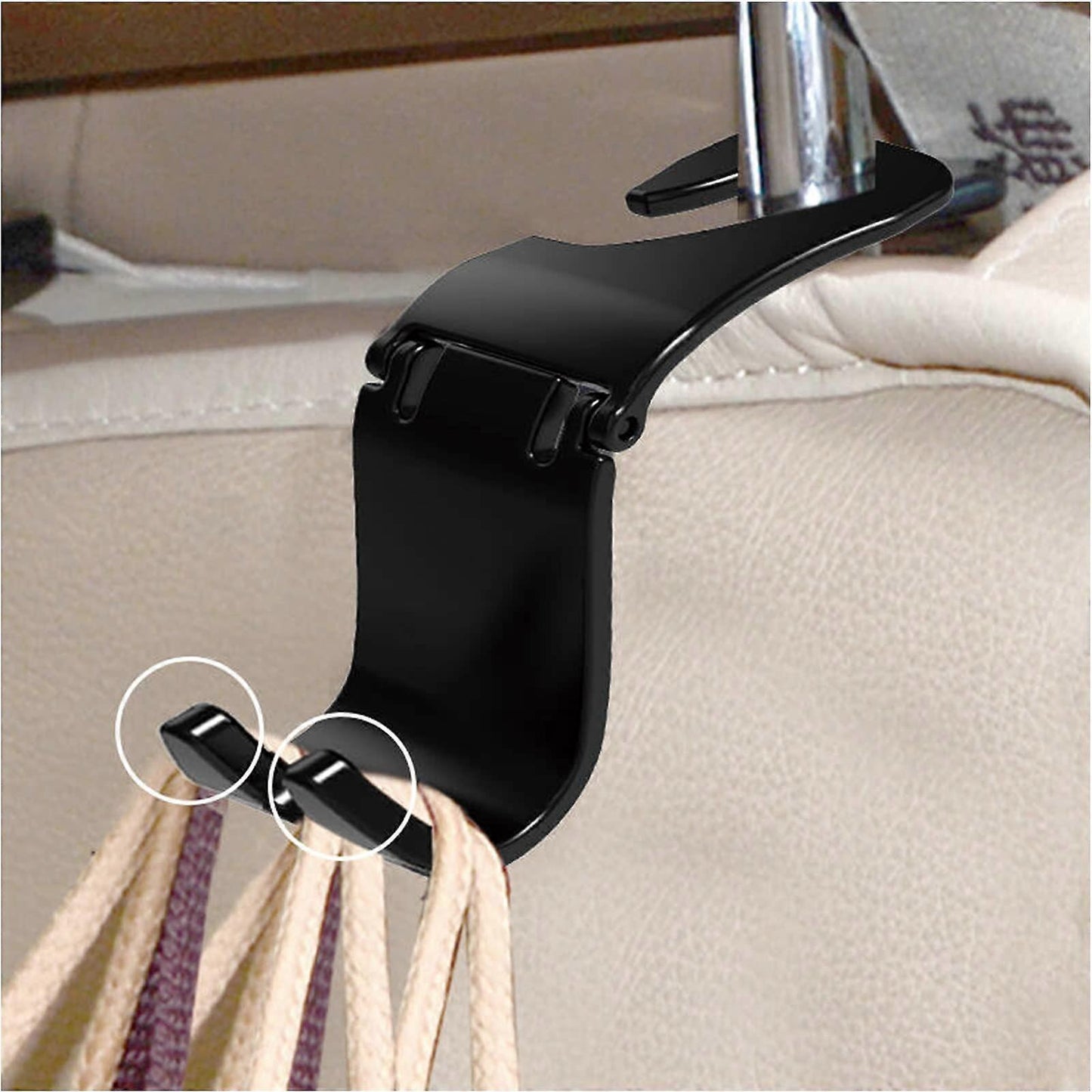Car back seat headrest storage hooks — view 4