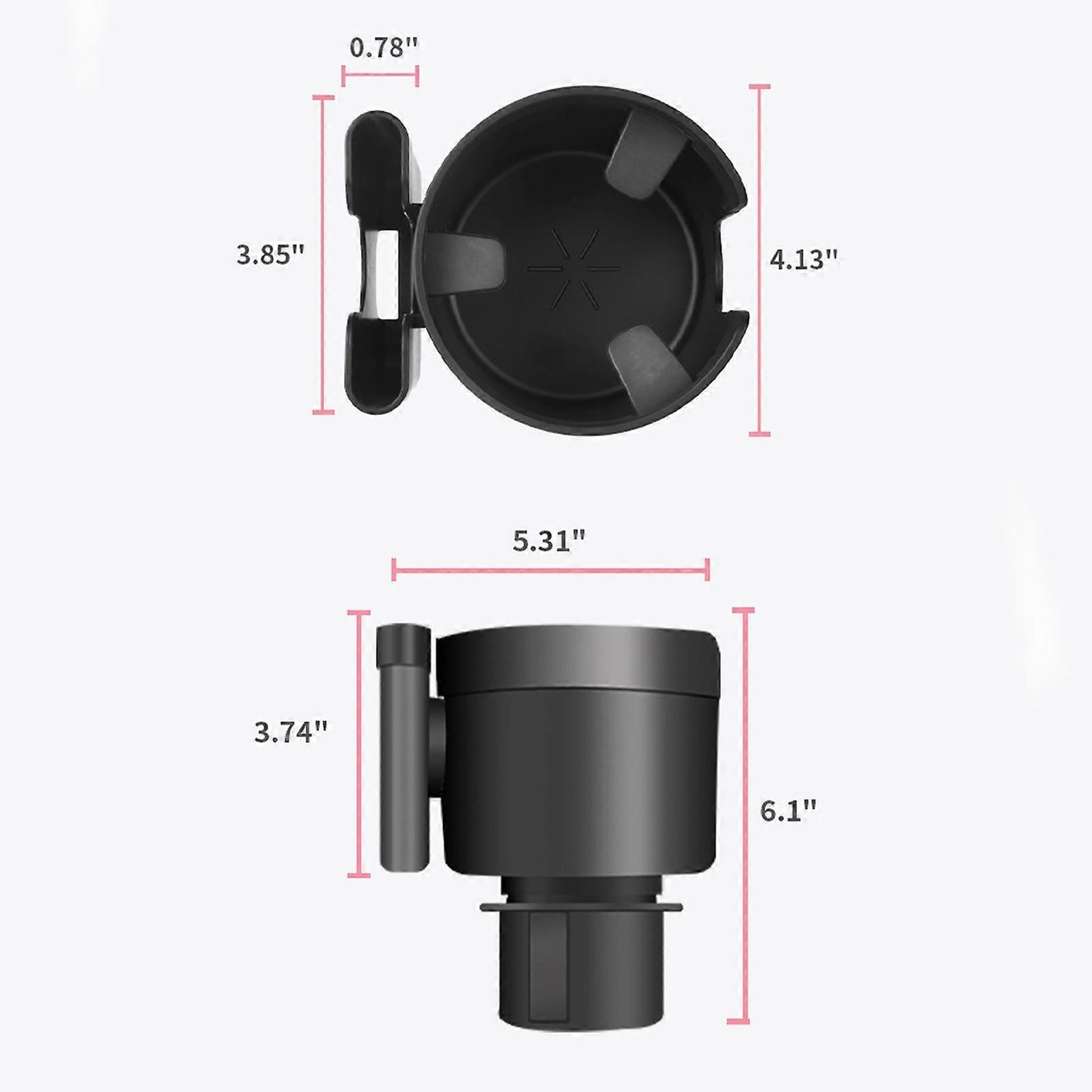 Car cup holder with phone holder, grey — view 5