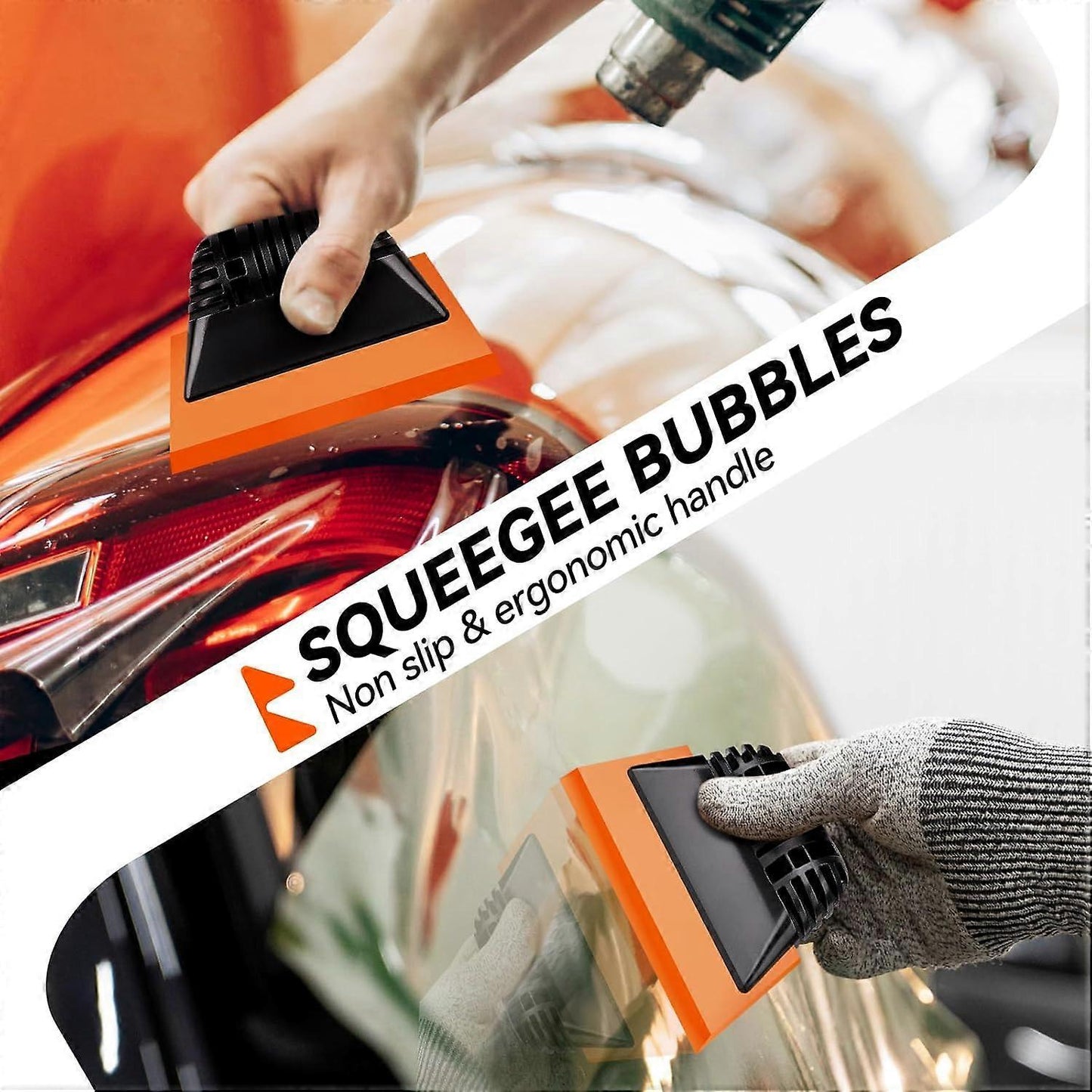 2 piece orange window tint squeegees — view 6