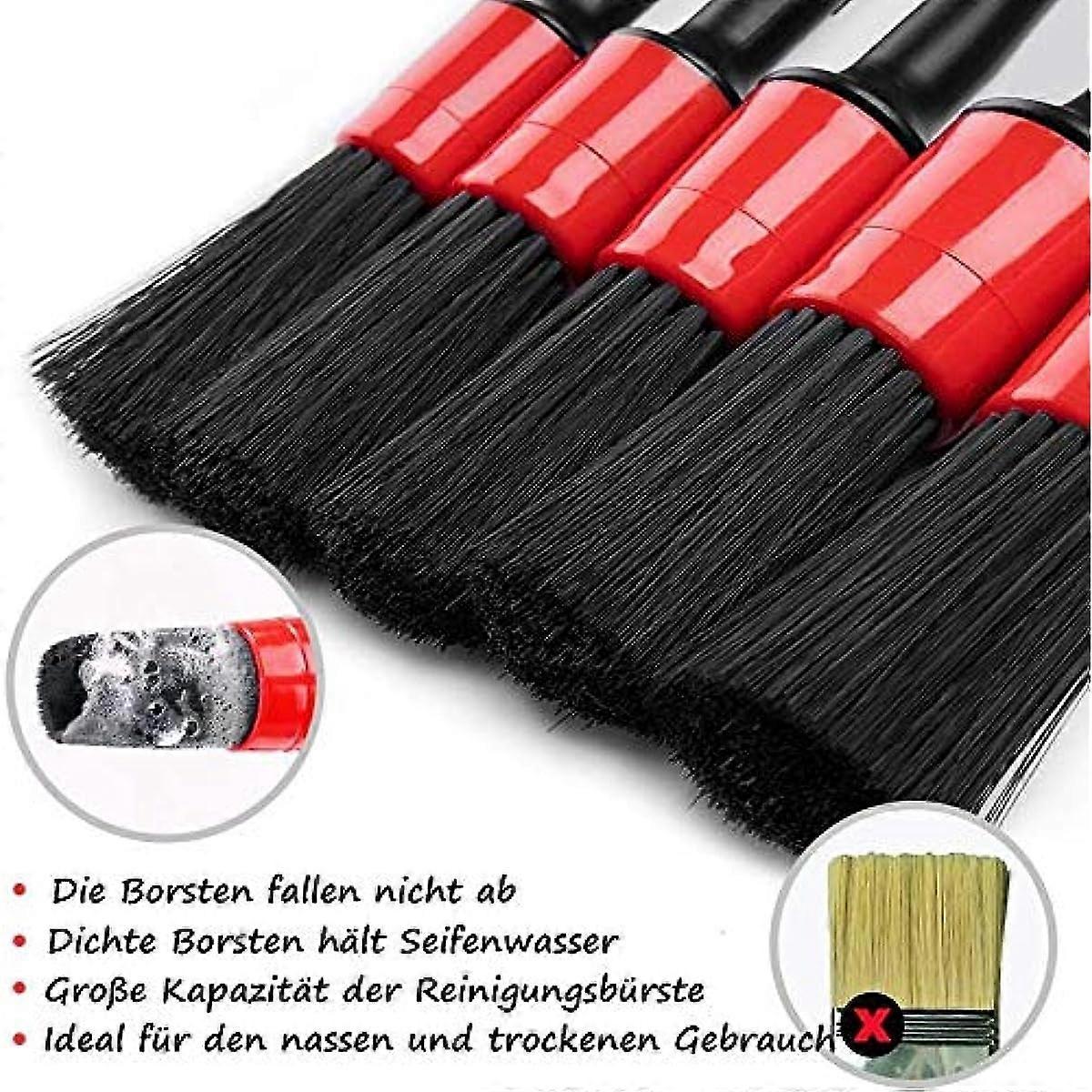 5 piece car detailing cleaning brush set — view 5