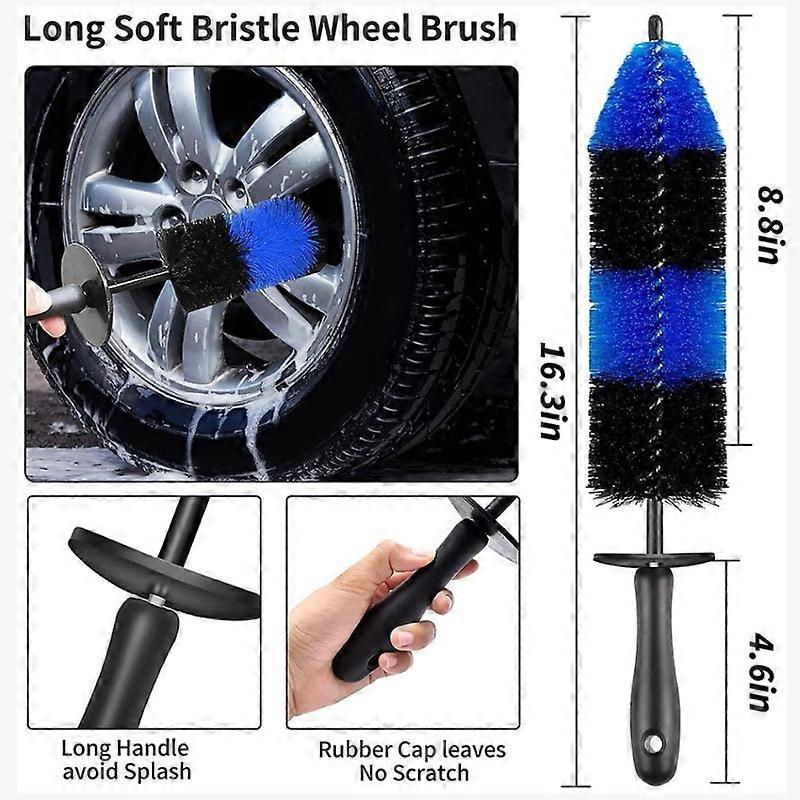 3 piece wheel and tyre cleaning brush set — view 6