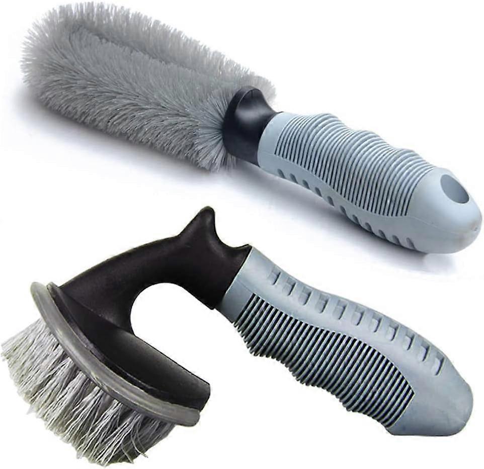 2 piece wheel cleaning brush set — view 2