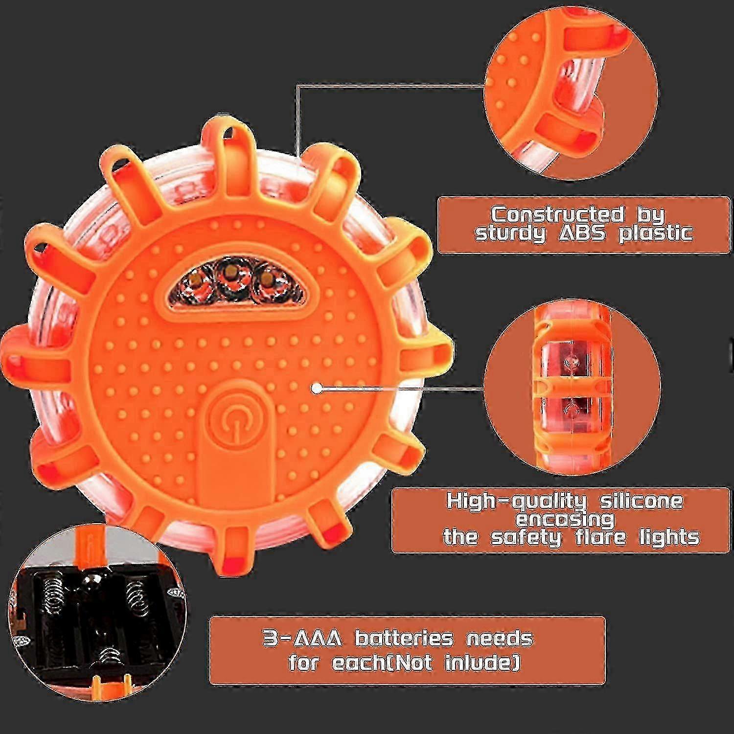 Roadside emergency LED flare lights 4 pack — view 3