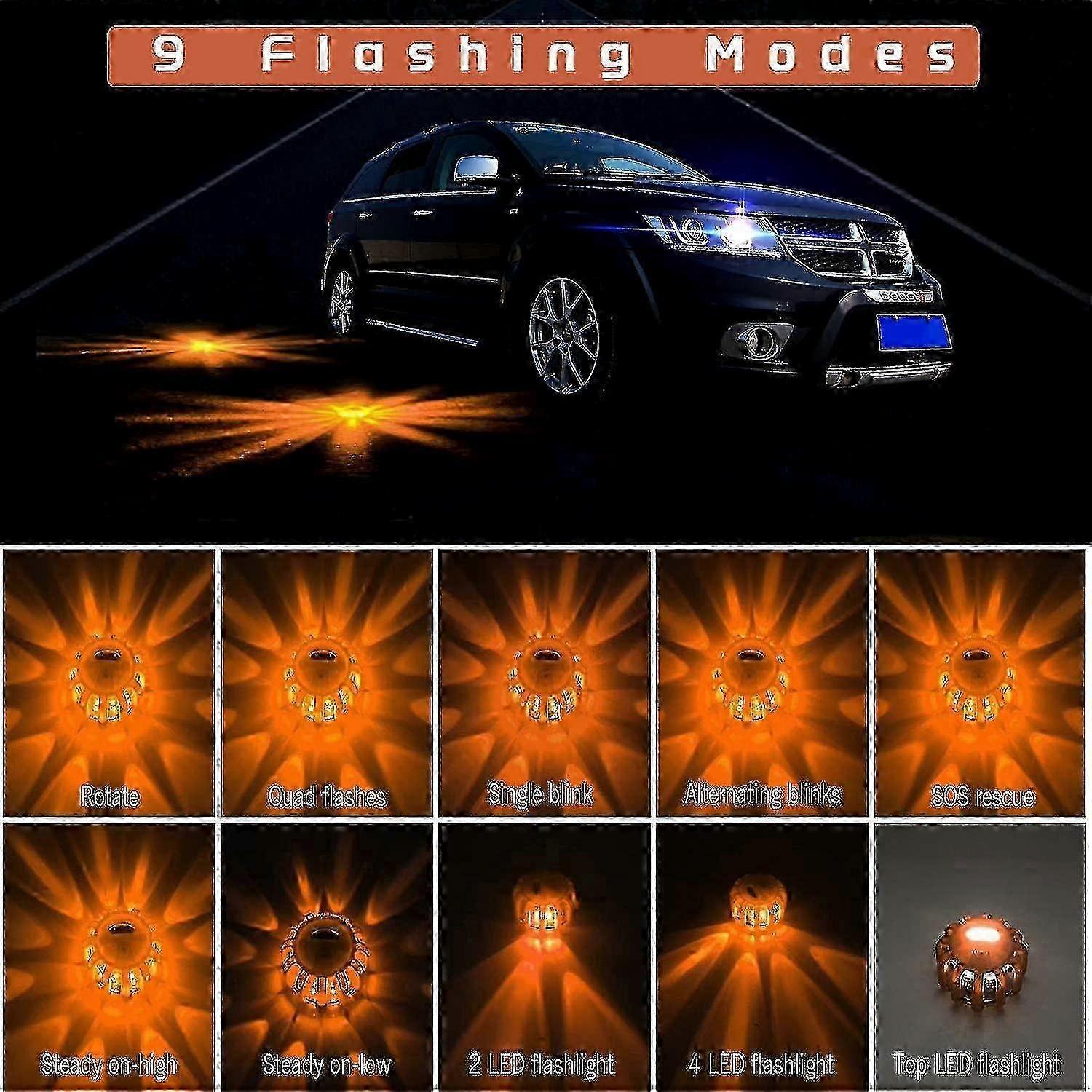 Roadside emergency LED flare lights 4 pack — view 6