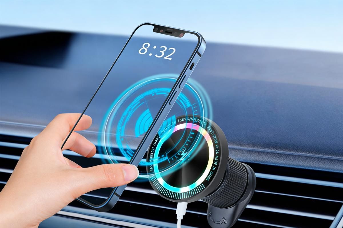 15W Wireless Car Charger Phone Holder Mount — view 4