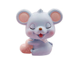 Resin nodding mouse car dashboard ornament, blue — view 2