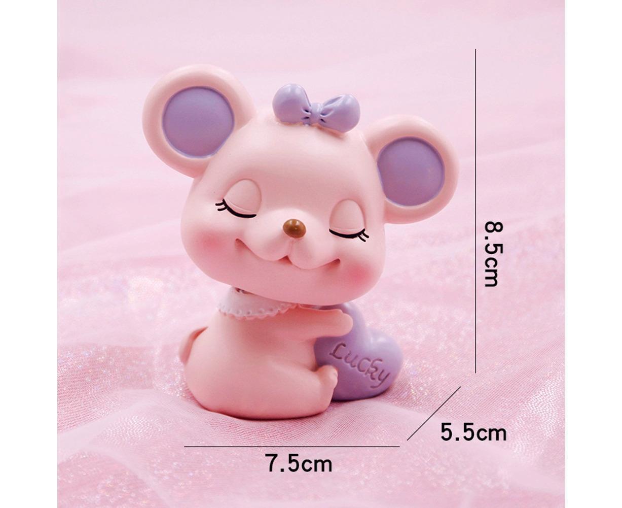 Resin nodding mouse car dashboard ornament, blue — view 10