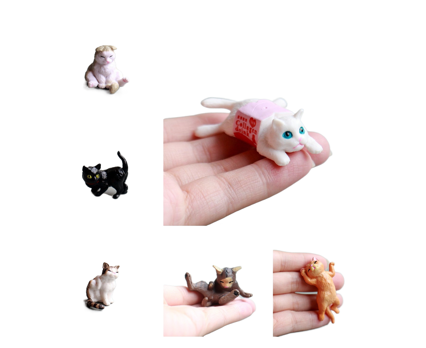 10 piece cat figurine car console set — view 2