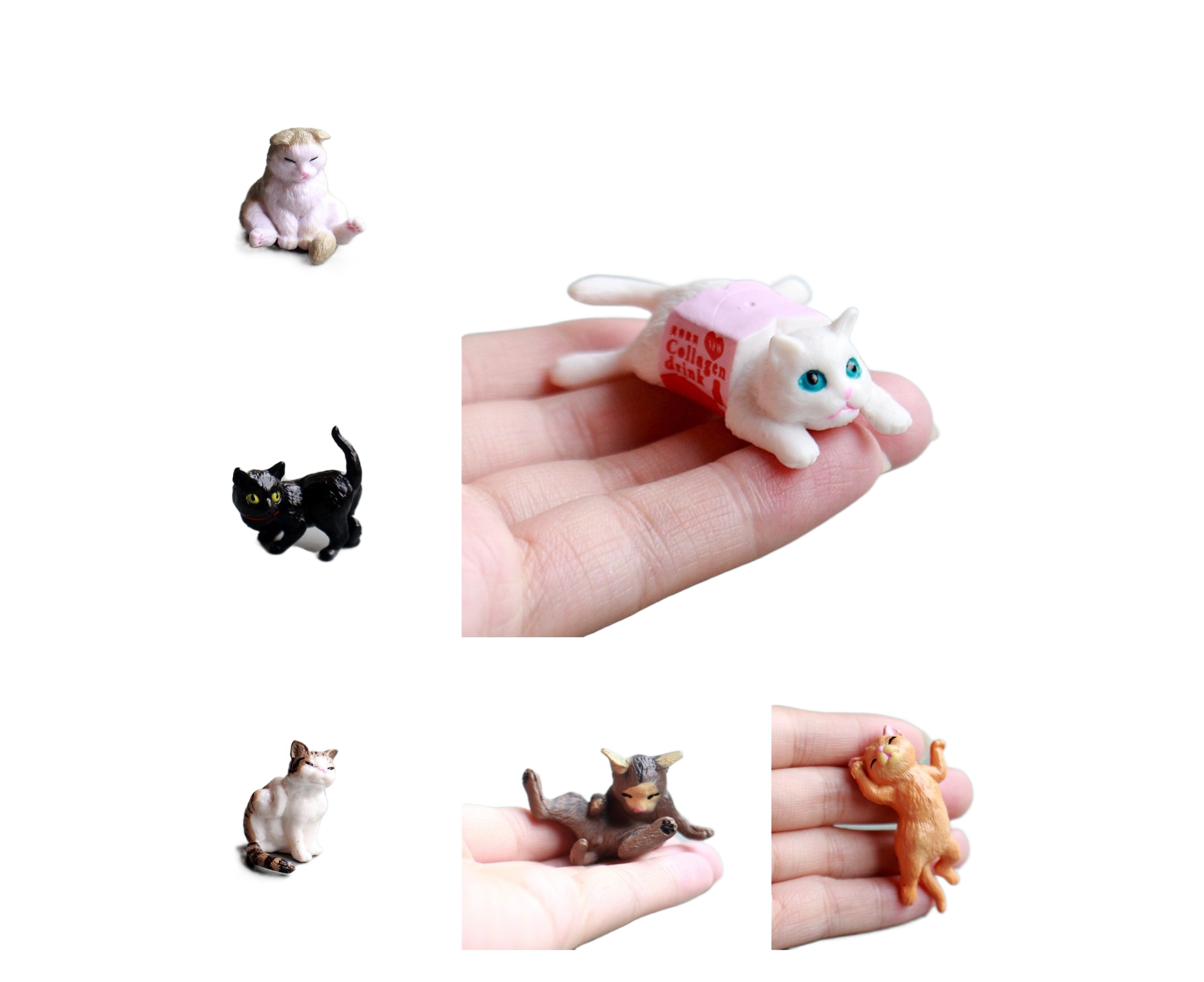 10 piece cat figurine car console set — view 2