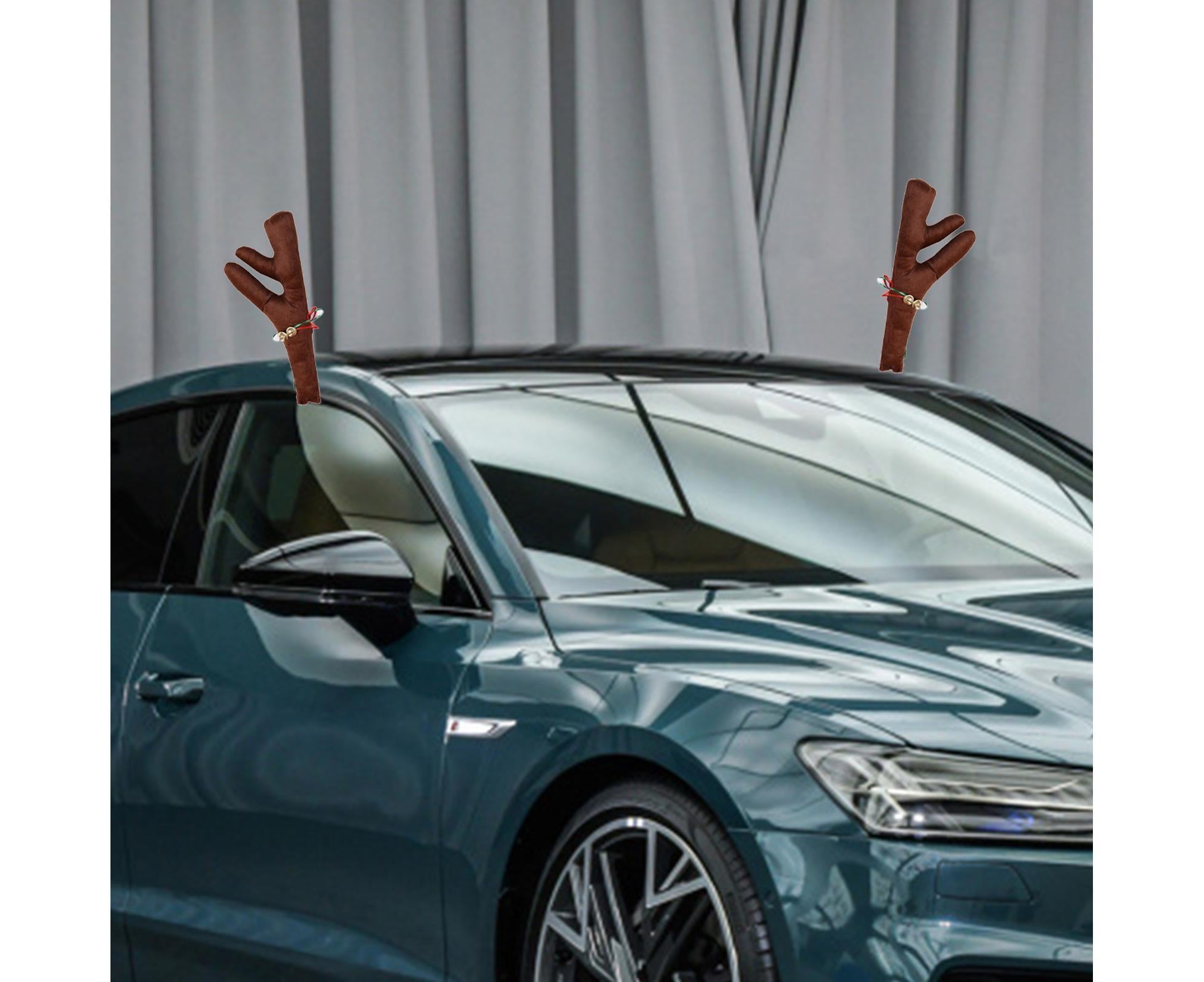 Car deer antlers fabric decoration, brown — view 4