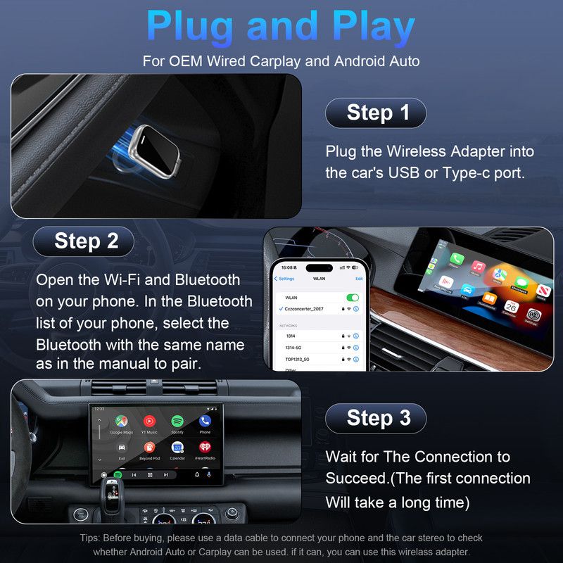 In-car wireless CarPlay adapter — view 7