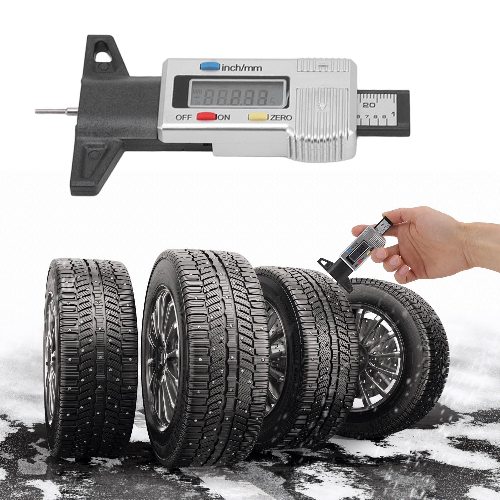 Tyre Tread Depth Gauge Large Digital Display — view 13