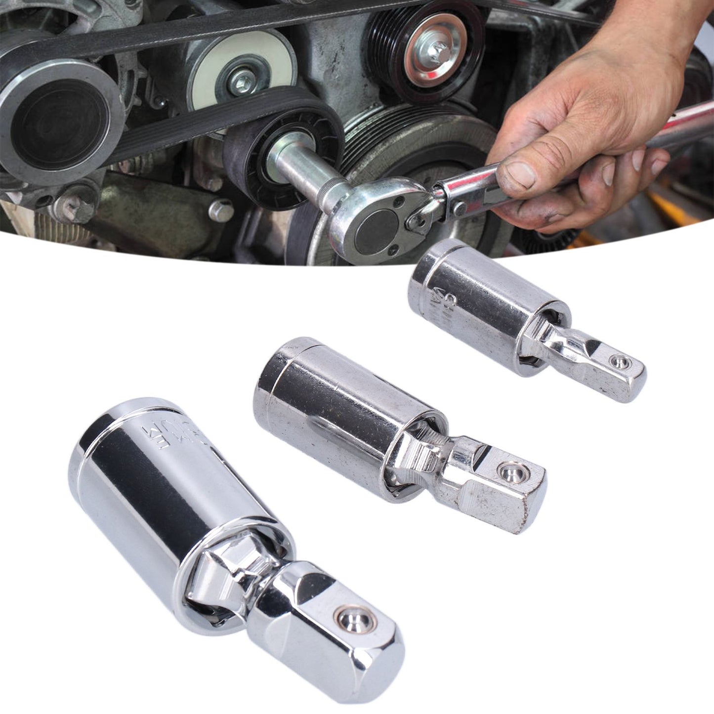 3pcs Universal Joint Socket Adapter 1/2 3/8 — view 13