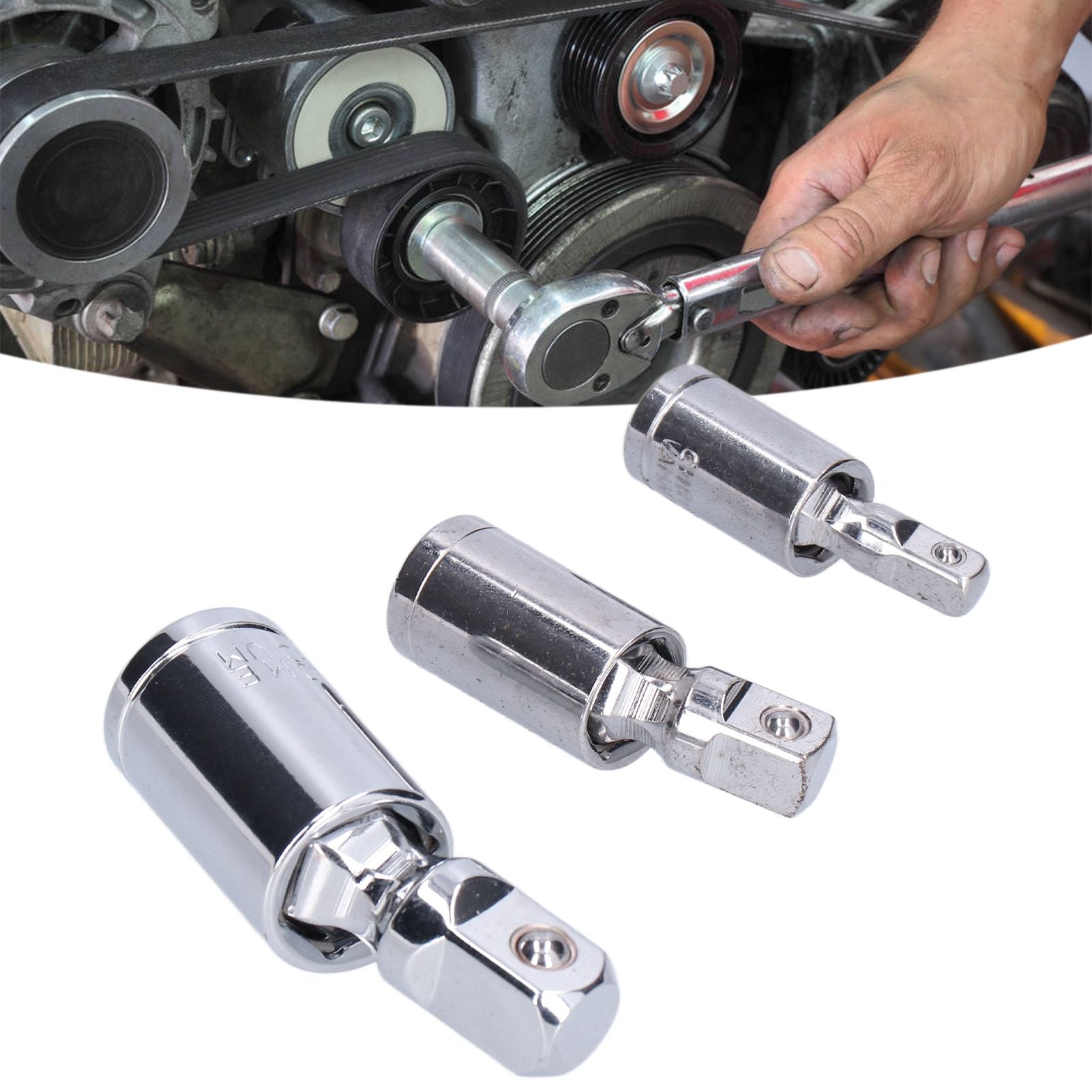 3pcs Universal Joint Socket Adapter 1/2 3/8 — view 13