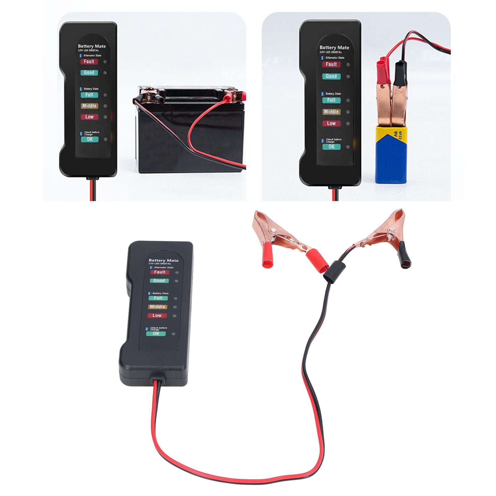 Car Battery Tester 12V Battery Analyzer Reverse — view 12