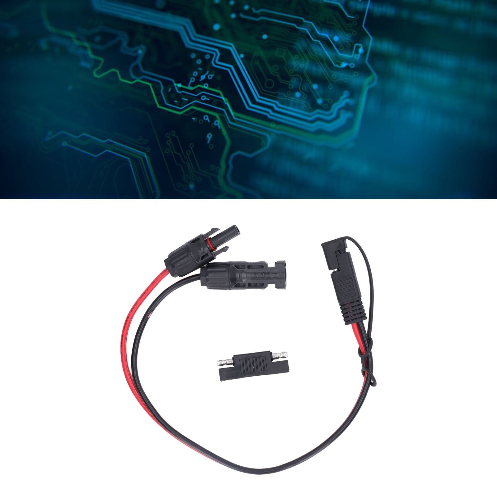 12AWG solar to SAE adapter cable — view 12