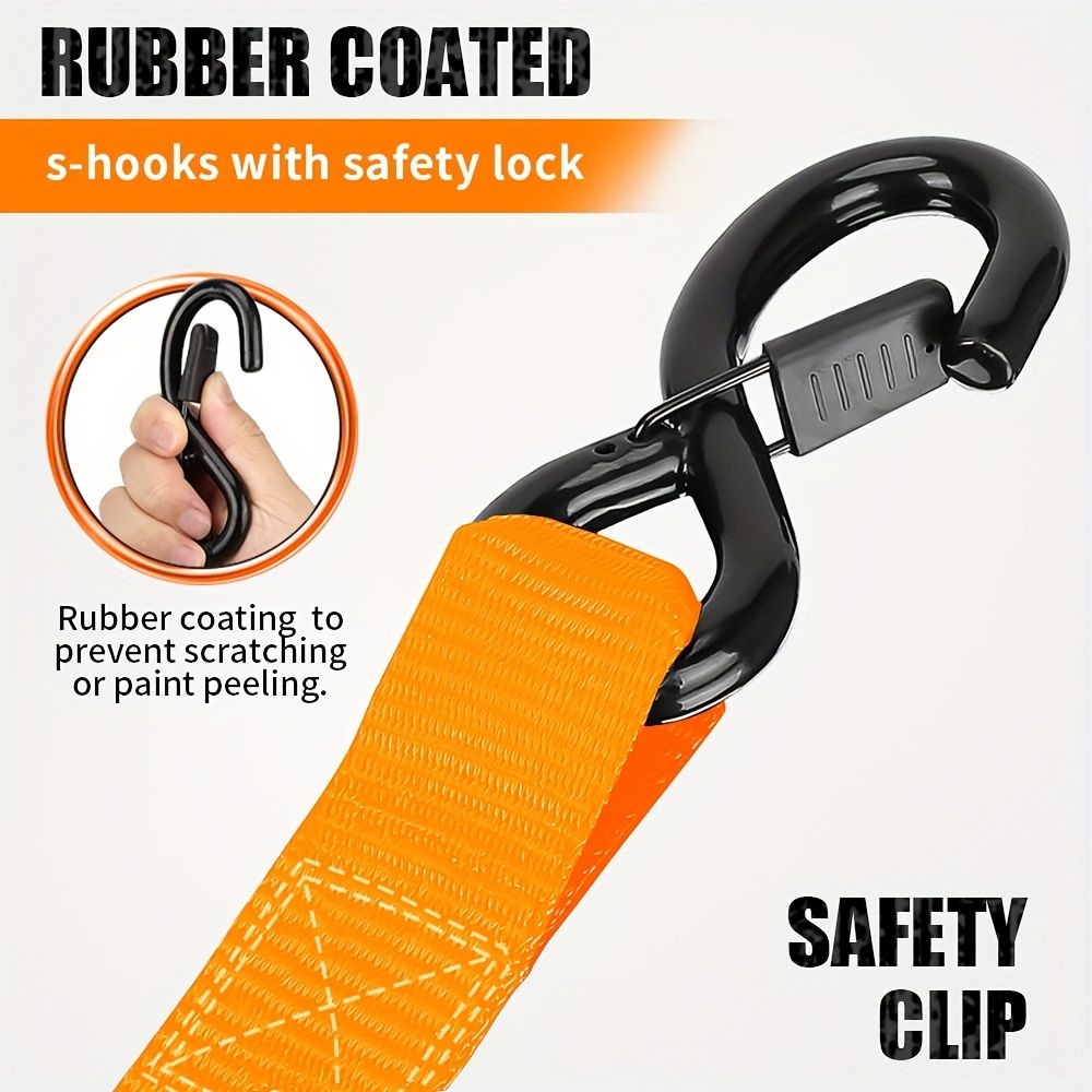Yellow automatic recovery ratchet strap — view 8