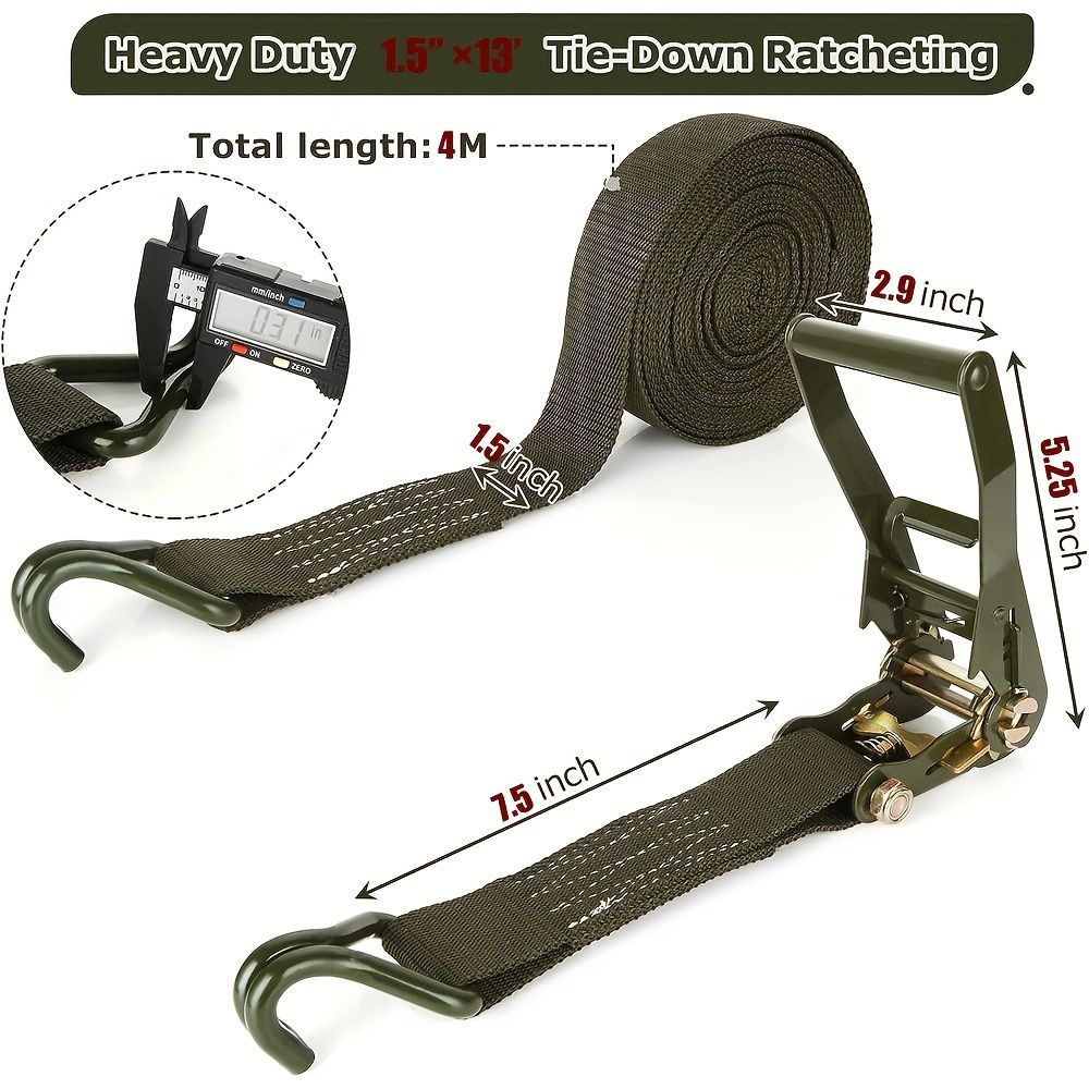 Heavy duty cargo tie-down straps — view 6