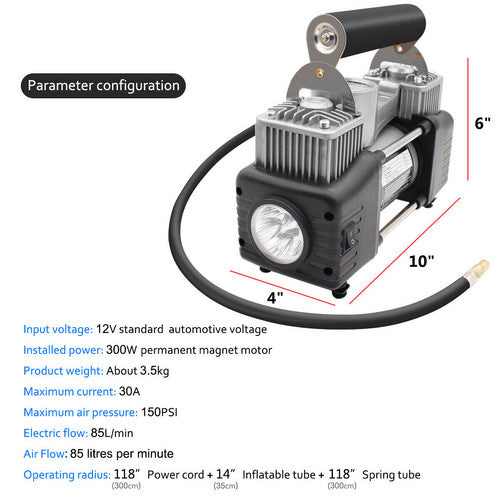 Car Air Compressor 12V 150PSI 4WD — view 11