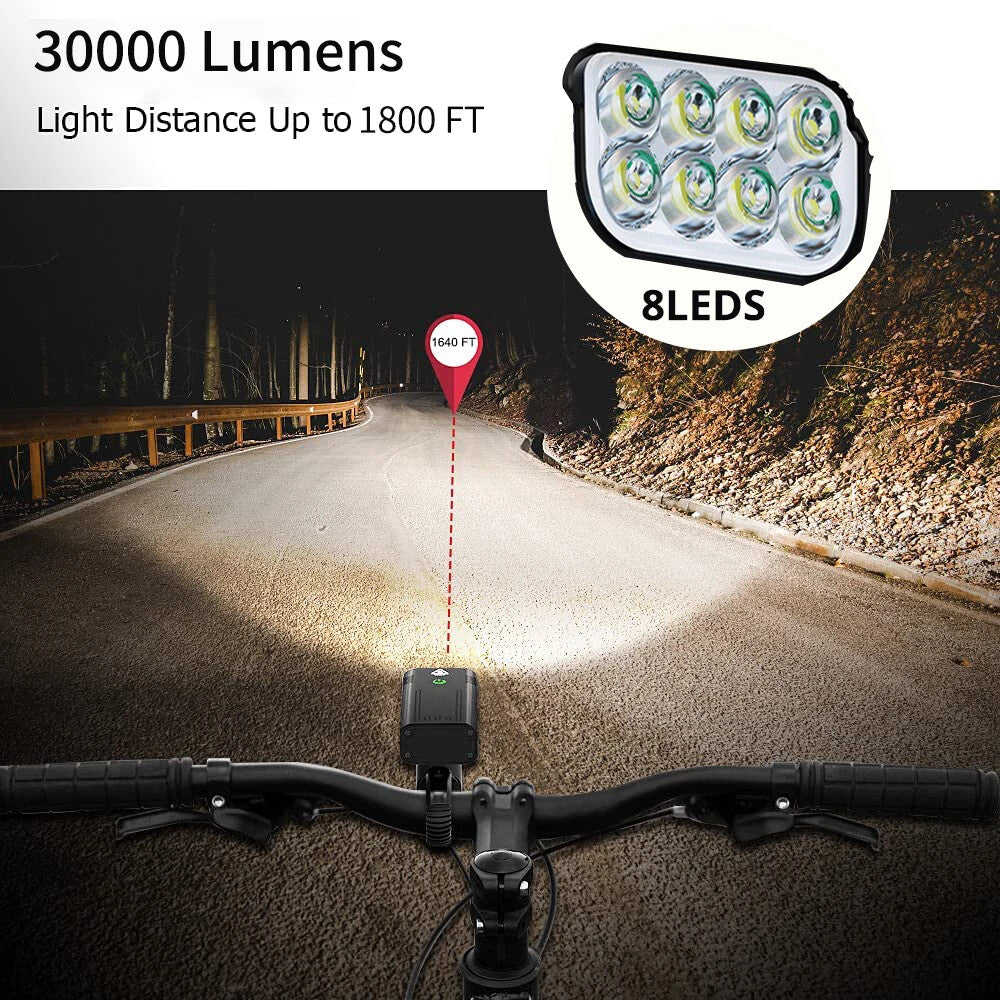 Waterproof bike light set with battery display — view 7