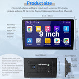 9in 2 DIN car radio with rear camera — view 3