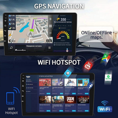 9in 2 DIN car radio with rear camera — view 4