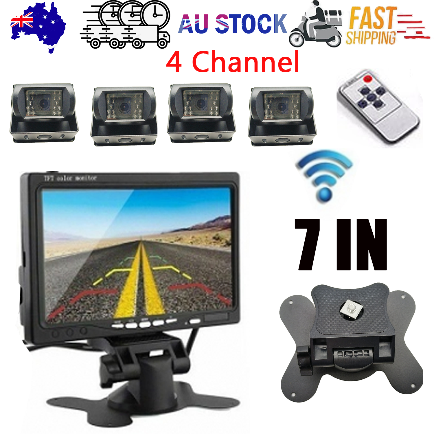 Wireless 4-Channel Split 7 inch Screen — view 2
