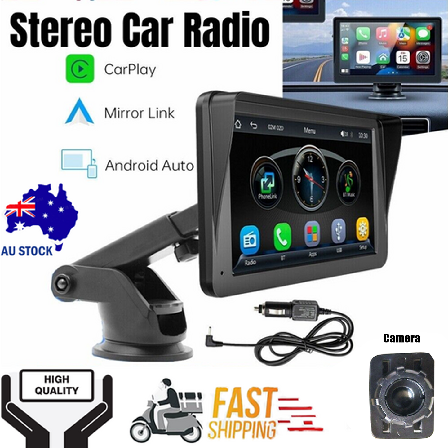 7inch Portable Wireless Apple CarPlay Android — view 2