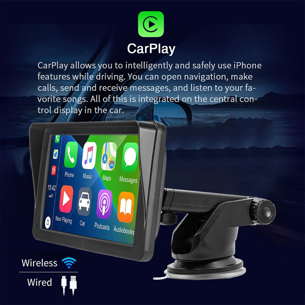 7inch Portable Wireless Apple CarPlay Android — view 7